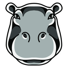 Hippotatamus head mascot logo design illustration
