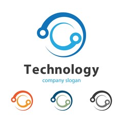 Obraz premium Technology icon logo