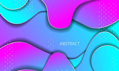 Wavy background with trendy gradient shapes composition