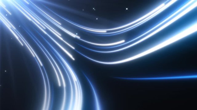 Futuristic Digital Data Stream Light Ray Beams Flow in Cyberspace - 4K Seamless Loop Motion Background Animation