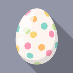 Painted colorful easter egg flat design icon