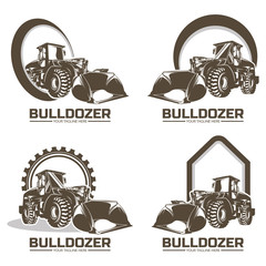 Collection of bulldozer logo design template illustration © ann_21