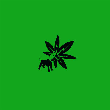 Marijuana Logo Dog Bark Design Cbd Hemp