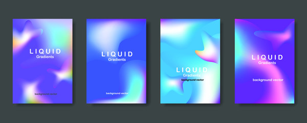 Set of poster covers with color vibrant Liquid Gradient background. Vector illustration. Eps10