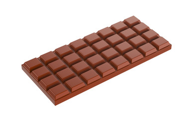 Chocolate bar isolated on white background, 3d rendering