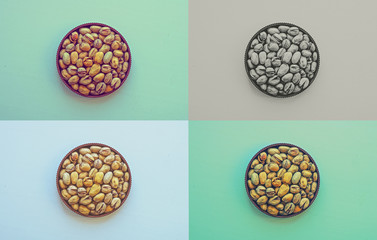 Fried and salted pistachios