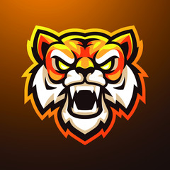 Tiger head mascot logo illustration