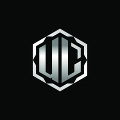 Initial Letters UL Hexagon Logo Design