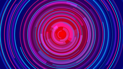 Circle neon lines technology Hi-tech blue background. Abstract graphic digital future concept design.