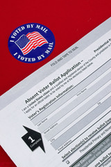 Absentee Voter, Vote by Mail Form, Application, Sticker