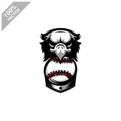 Baseball Eagle team logo design. Scalable and editable vector.