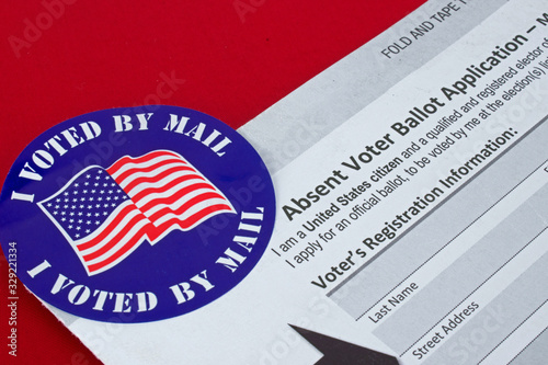 Absentee Voter, Vote by Mail Form, Application, Sticker