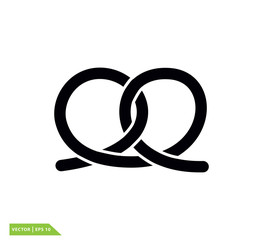 Pretzel icon vector logo design template