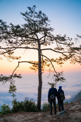 27 January 2020-Loei::sunrise at Nok Aen Clift view point at Phu Kradueng