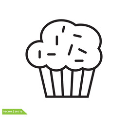 Cup cake icon vector logo design template
