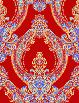 Classic paisley and lace pattern, wallpaper pattern