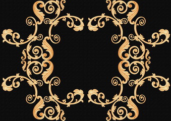 Exquisite baroque design, rococo design, suitable for textile clothing and wallpaper design