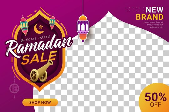 Ramadan sale discount banner template promotion design for business
