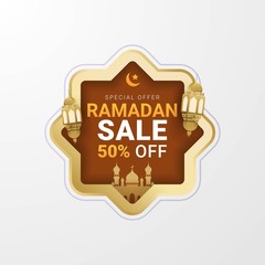 Ramadan sale lable banner template design background