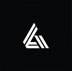 Minimal elegant monogram art logo. Outstanding professional trendy awesome artistic AL LA initial based Alphabet icon logo. Premium Business logo White color on black background