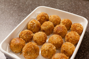 Makeing potato croquettes