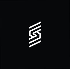 Minimal elegant monogram art logo. Outstanding professional trendy awesome artistic S SS SSS initial based Alphabet icon logo. Premium Business logo White color on black background