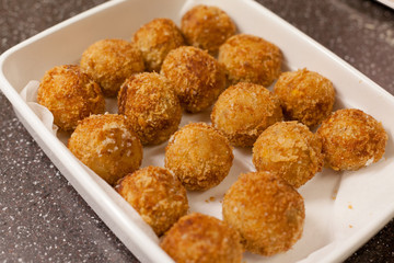 Makeing potato croquettes