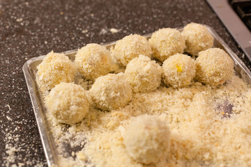 Makeing potato croquettes