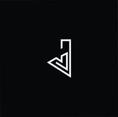 Minimal elegant monogram art logo. Outstanding professional trendy awesome artistic J JJ JV VJ initial based Alphabet icon logo. Premium Business logo White color on black background