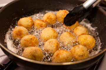 Makeing potato croquettes