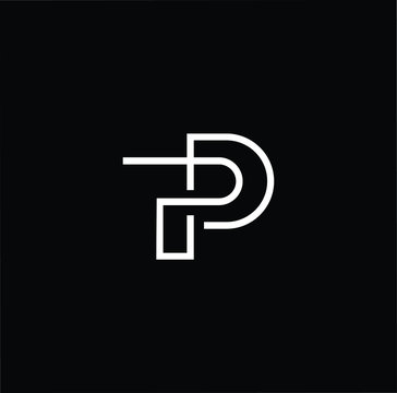 Minimal elegant monogram art logo. Outstanding professional trendy awesome artistic P PP PD DP initial based Alphabet icon logo. Premium Business logo White color on black background