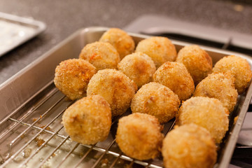 Makeing potato croquettes