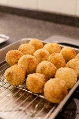 Makeing potato croquettes