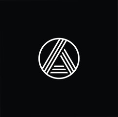Minimal elegant monogram art logo. Outstanding professional trendy awesome artistic A AA AAA initial based Alphabet icon logo. Premium Business logo White color on black background