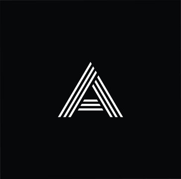 Minimal elegant monogram art logo. Outstanding professional trendy awesome artistic A AA AAA initial based Alphabet icon logo. Premium Business logo White color on black background