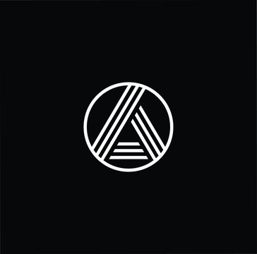 Minimal elegant monogram art logo. Outstanding professional trendy awesome artistic A AA AAA initial based Alphabet icon logo. Premium Business logo White color on black background