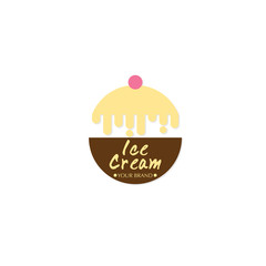 ice cream dessert icon logo brand design graphic object