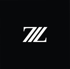 Fototapeta premium Minimal elegant monogram art logo. Outstanding professional trendy awesome artistic Z ZZ ZZZ initial based Alphabet icon logo. Premium Business logo White color on black background
