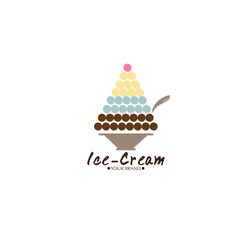 ice cream dessert icon logo brand design graphic object