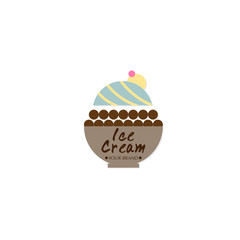 ice cream dessert icon logo brand design graphic object