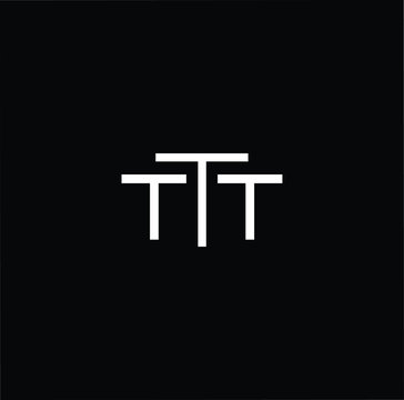Minimal elegant monogram art logo. Outstanding professional trendy awesome artistic T TT TTT initial based Alphabet icon logo. Premium Business logo White color on black background