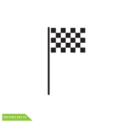Flag race icon vector logo design illustration
