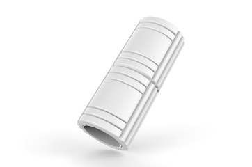 Blank Yoga Fitness Foam Roller For Branding, 3d render illustration.