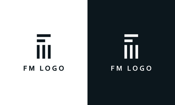 Minimal abstract line art letter FM logo. This logo icon incorporate with letter F and M in the creative way.