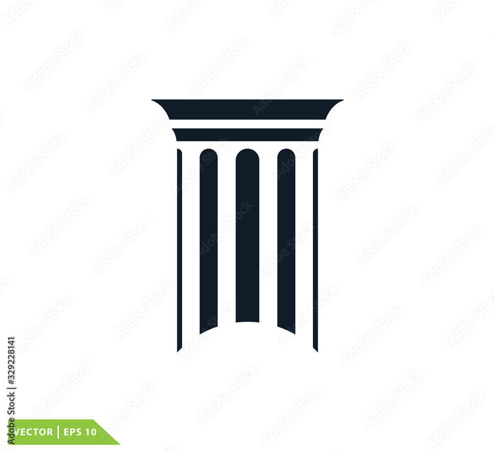 Wall mural pillar logo design template trendy