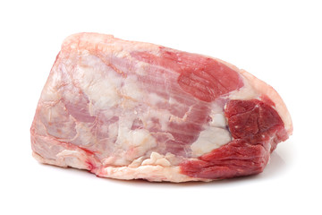 huge red meat chunk isolated over white background 