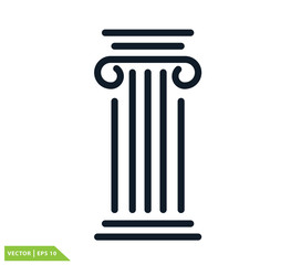 Pillar logo design template trendy