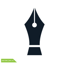 Fountain pen icon vector logo design template