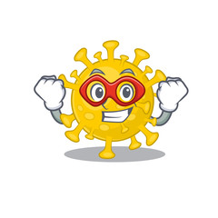A picture of corona virus diagnosis in a Super hero cartoon character