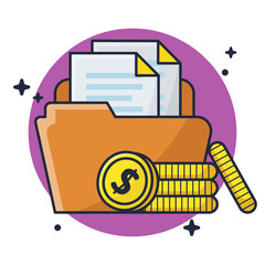 Folder of Document with Coin